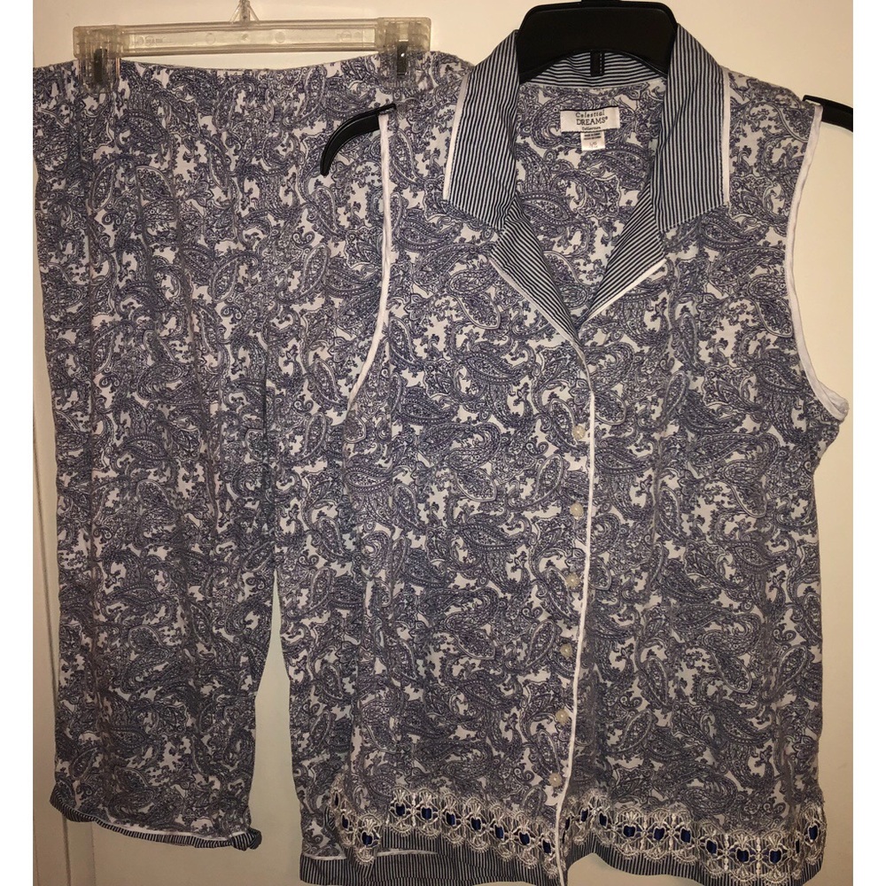 Pajamas Set ⭐️ Blue Paisley Celestial Dreams